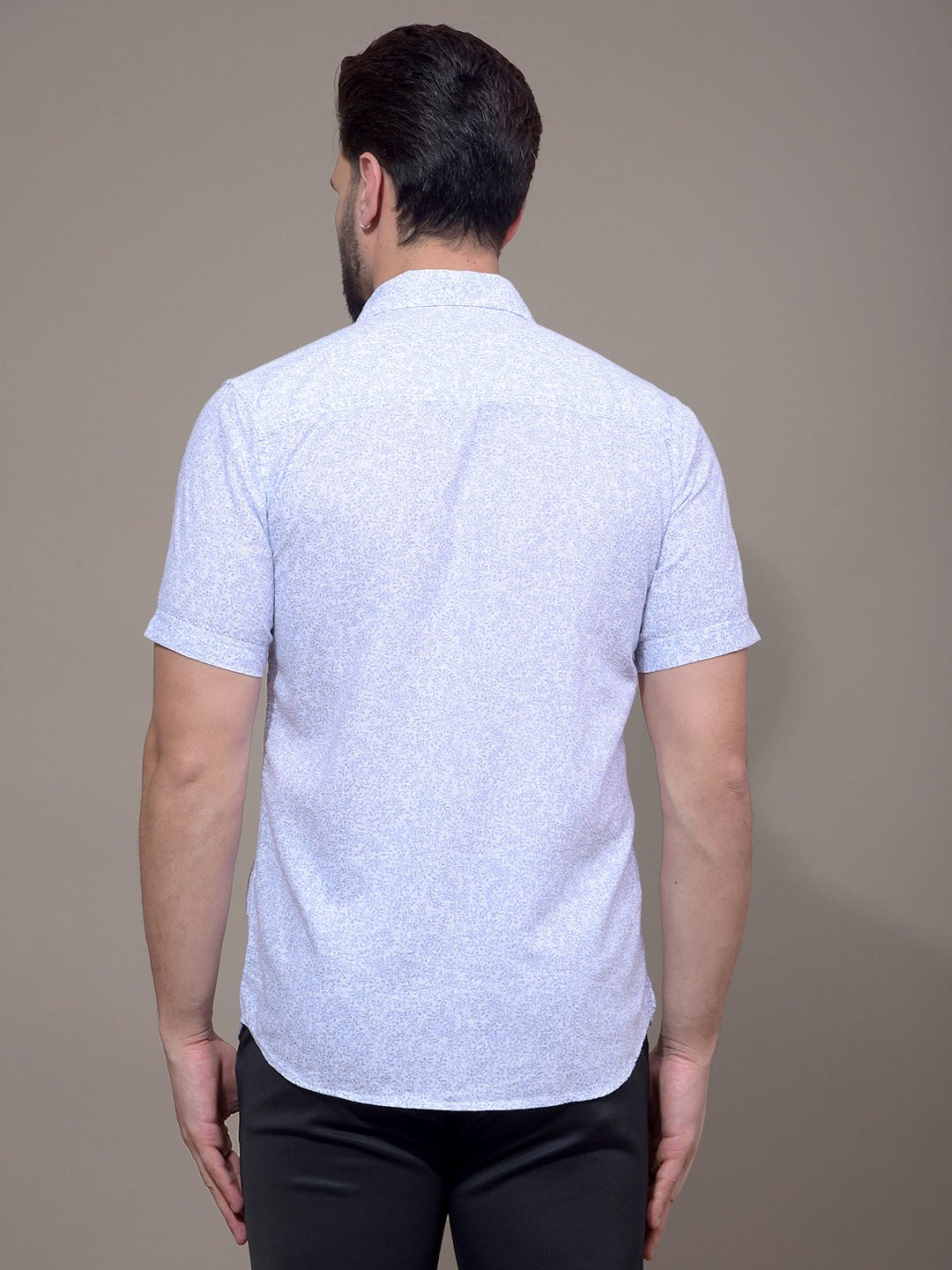 Blue Printed Shirt-Men Shirts-Crimsoune Club