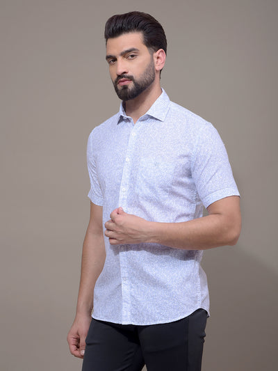 Blue Printed Shirt-Men Shirts-Crimsoune Club