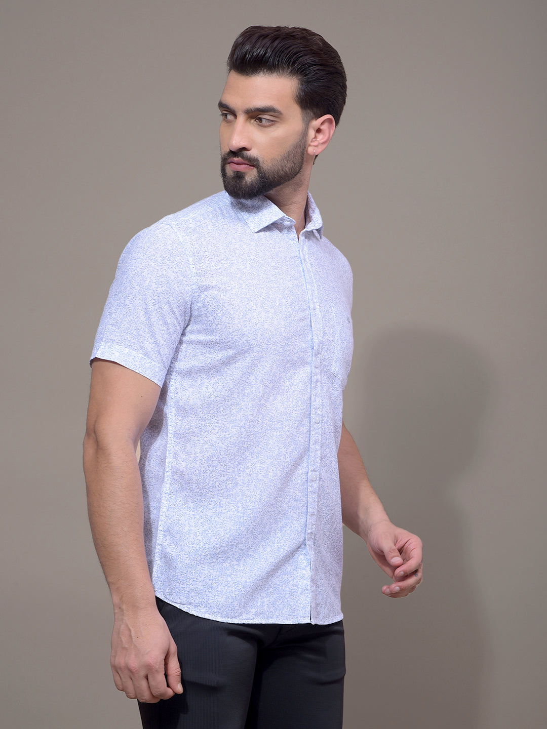 Blue Printed Shirt-Men Shirts-Crimsoune Club
