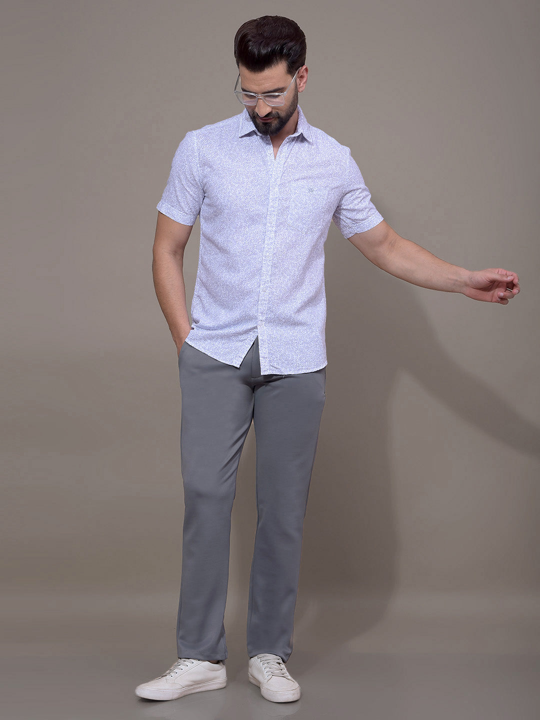 Purple Printed Shirt-Men Shirts-Crimsoune Club