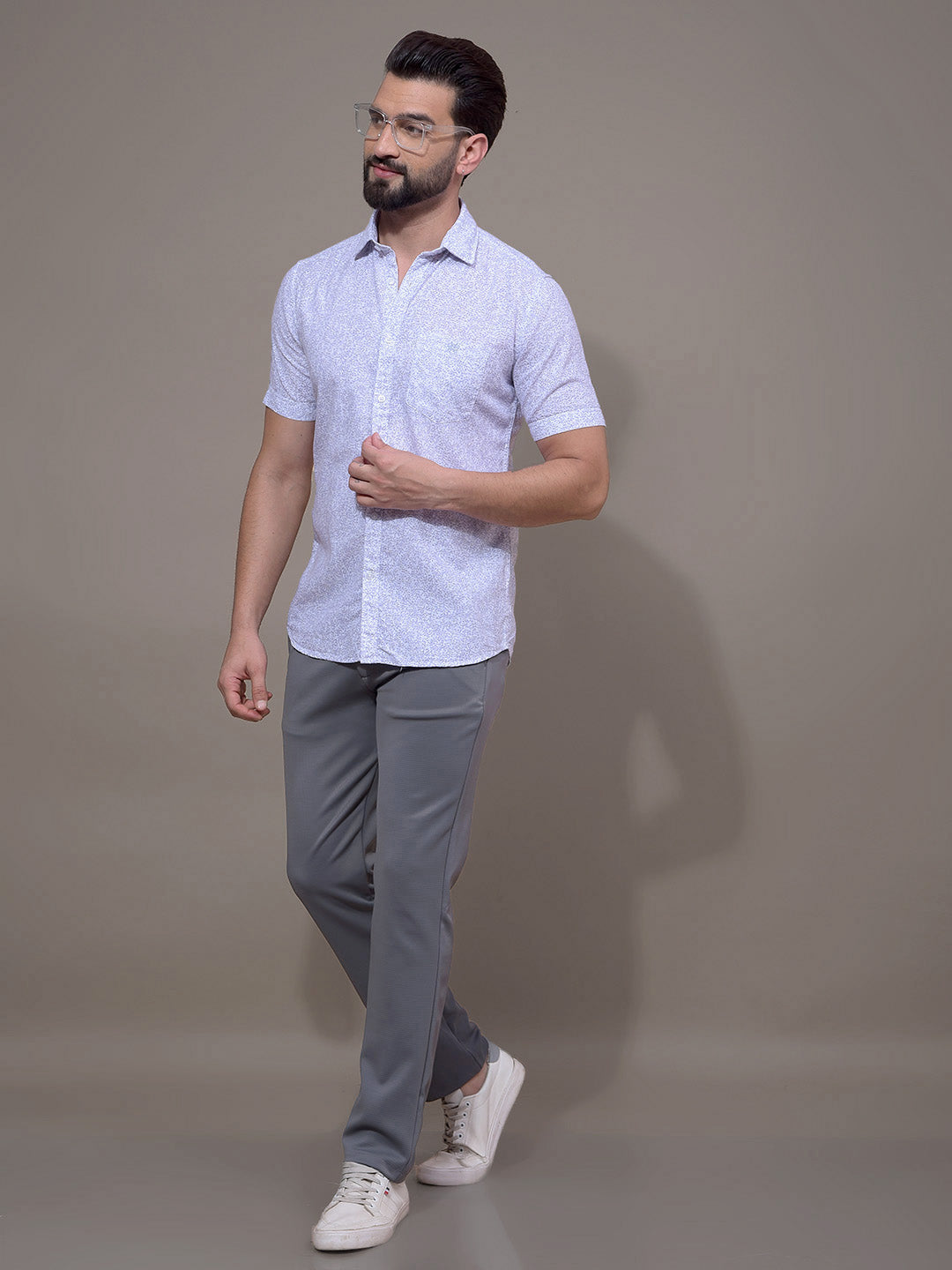 Purple Printed Shirt-Men Shirts-Crimsoune Club