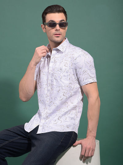 Green Printed Shirt-Men Shirts-Crimsoune Club
