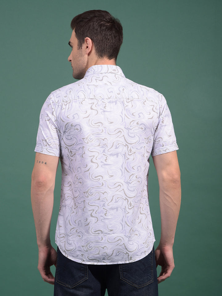 Green Printed Shirt-Men Shirts-Crimsoune Club