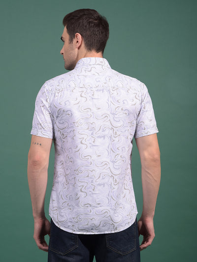 Green Printed Shirt-Men Shirts-Crimsoune Club