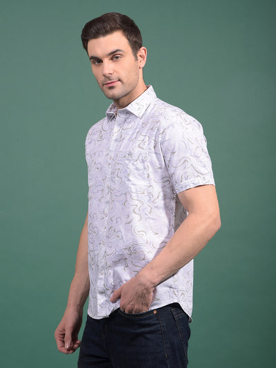 Green Printed Shirt-Men Shirts-Crimsoune Club