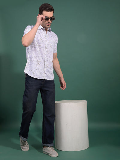 Green Printed Shirt-Men Shirts-Crimsoune Club