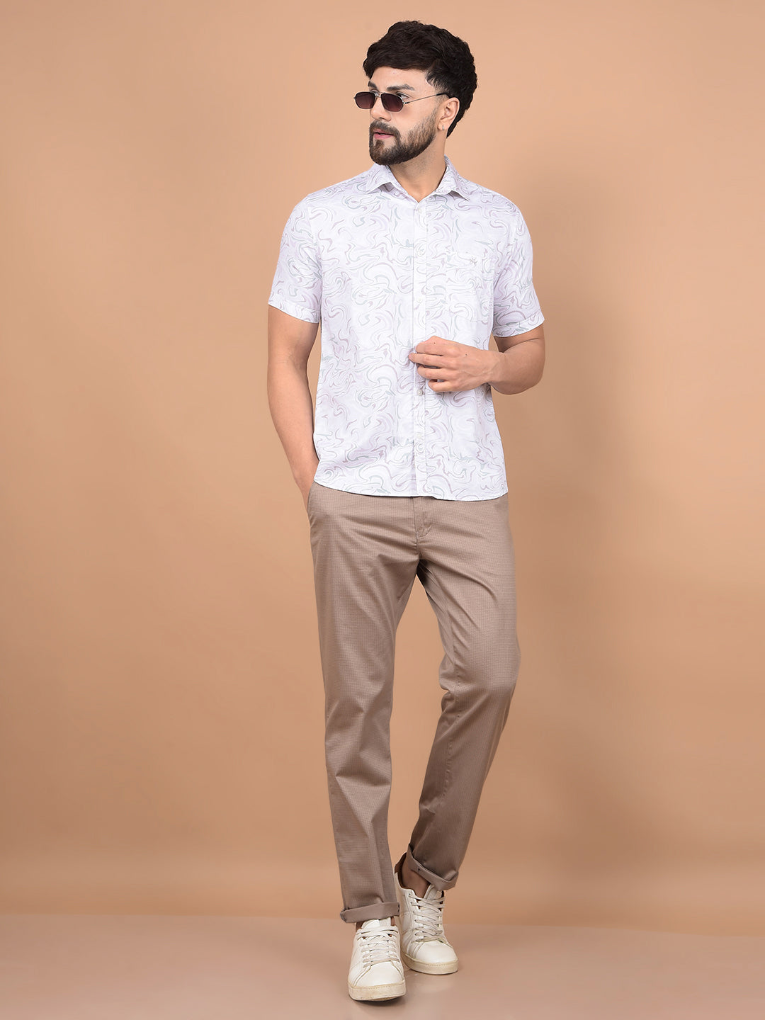 Multi-Color Abstract Print Shirt-Men Shirts-Crimsoune Club