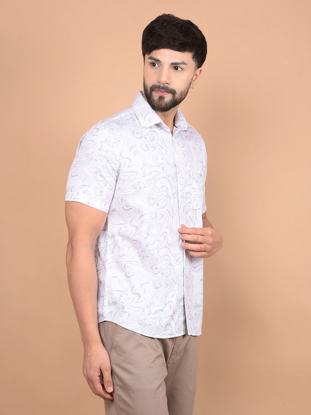 Multi-Color Abstract Print Shirt-Men Shirts-Crimsoune Club