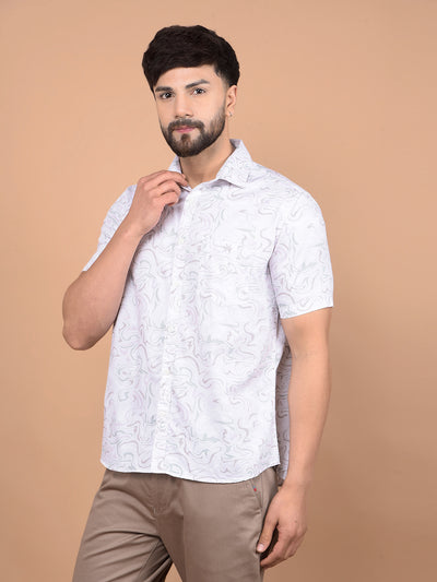 Multi-Color Abstract Print Shirt-Men Shirts-Crimsoune Club