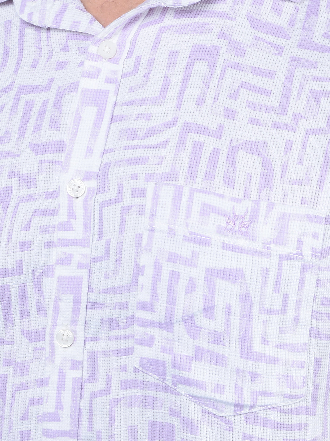 Purple Printed 100% Cotton Shirt-Men Shirts-Crimsoune Club