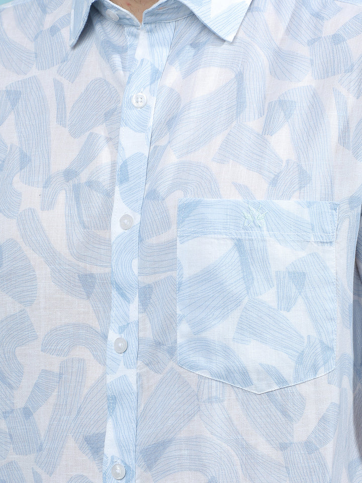 Blue Printed Shirt-Men Shirts-Crimsoune Club