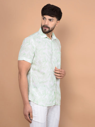 Green Printed Shirt-Men Shirts-Crimsoune Club