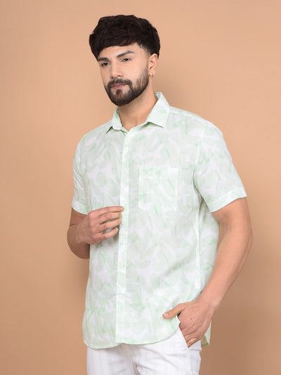 Green Printed Shirt-Men Shirts-Crimsoune Club
