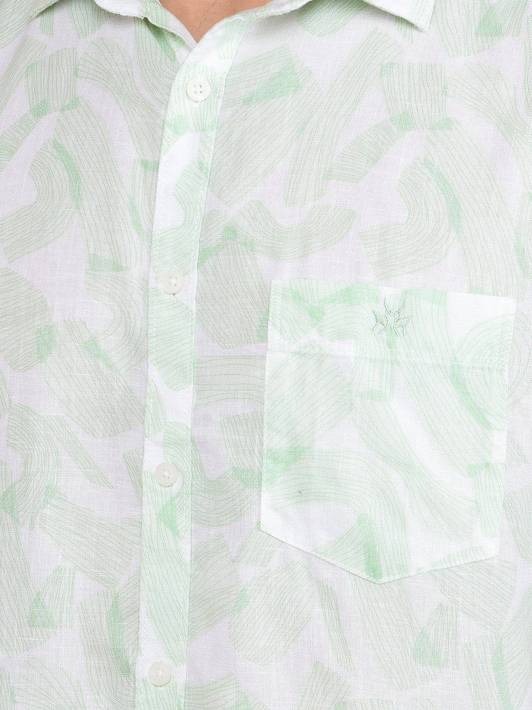 Green Printed Shirt-Men Shirts-Crimsoune Club
