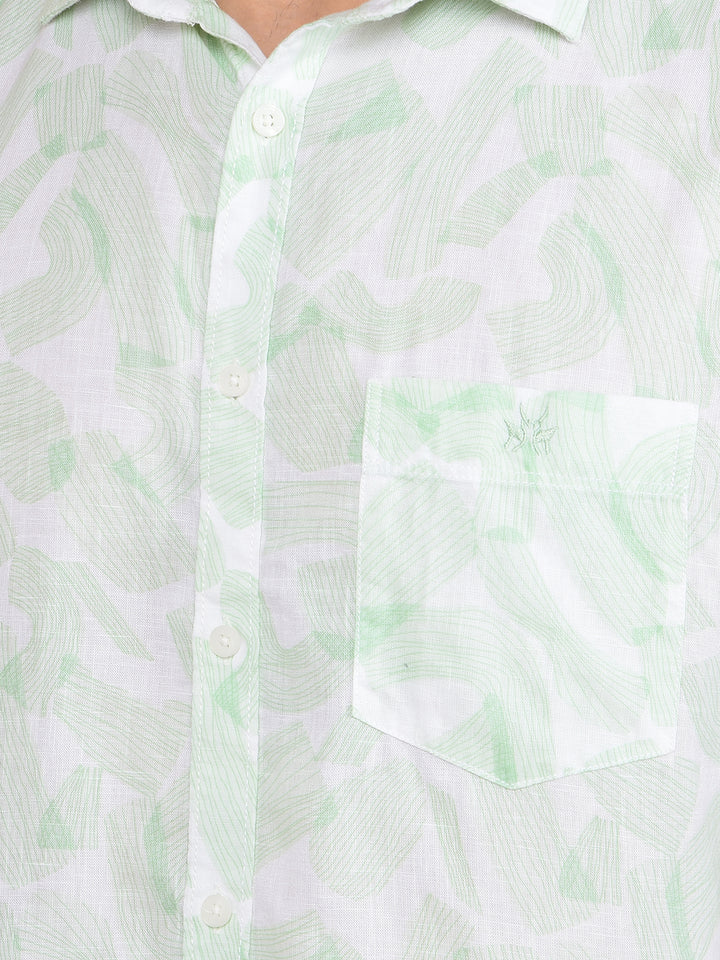 Green Printed Shirt-Men Shirts-Crimsoune Club