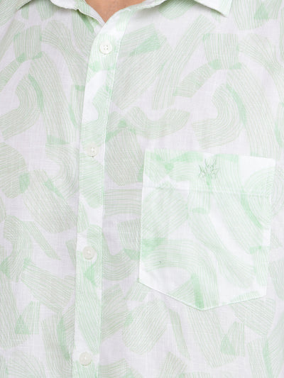 Green Printed Shirt-Men Shirts-Crimsoune Club