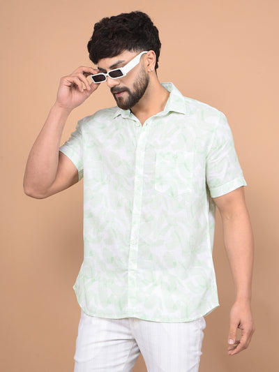 Green Printed Shirt-Men Shirts-Crimsoune Club