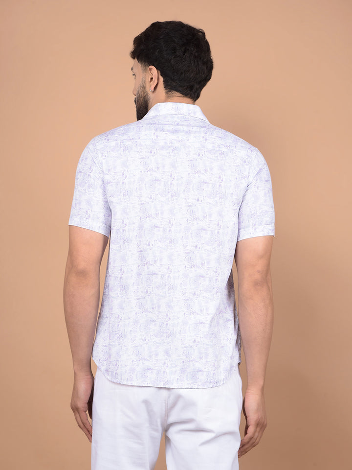 Purple Printed 100% Cotton Shirt-Men Shirts-Crimsoune Club