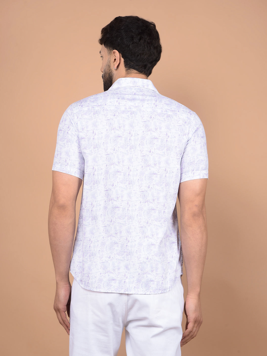 Purple Printed 100% Cotton Shirt-Men Shirts-Crimsoune Club