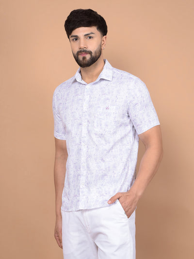 Purple Printed 100% Cotton Shirt-Men Shirts-Crimsoune Club