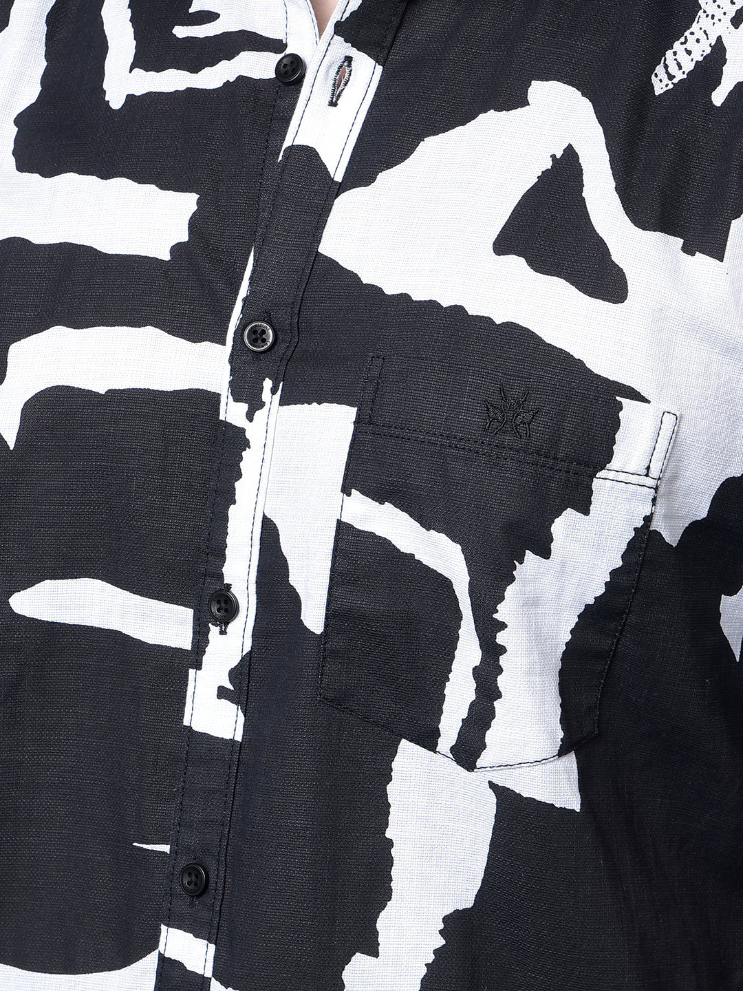 Black Abstract Print 100% Cotton Shirt-Men Shirts-Crimsoune Club
