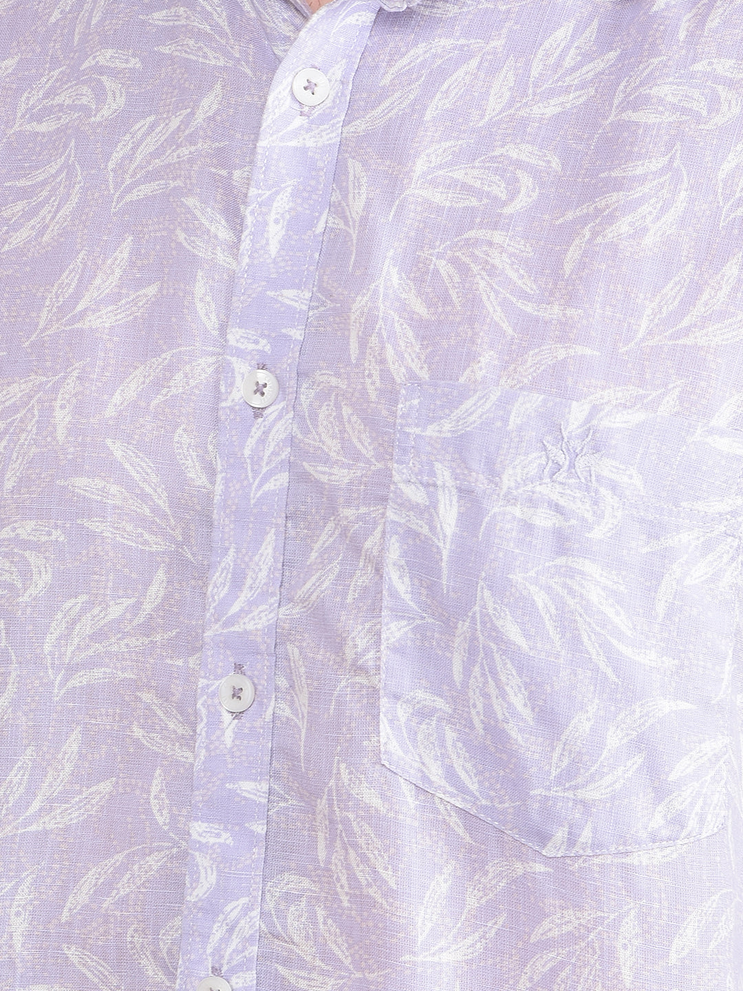 Purple Floral Print Linen Shirt-Men Shirts-Crimsoune Club
