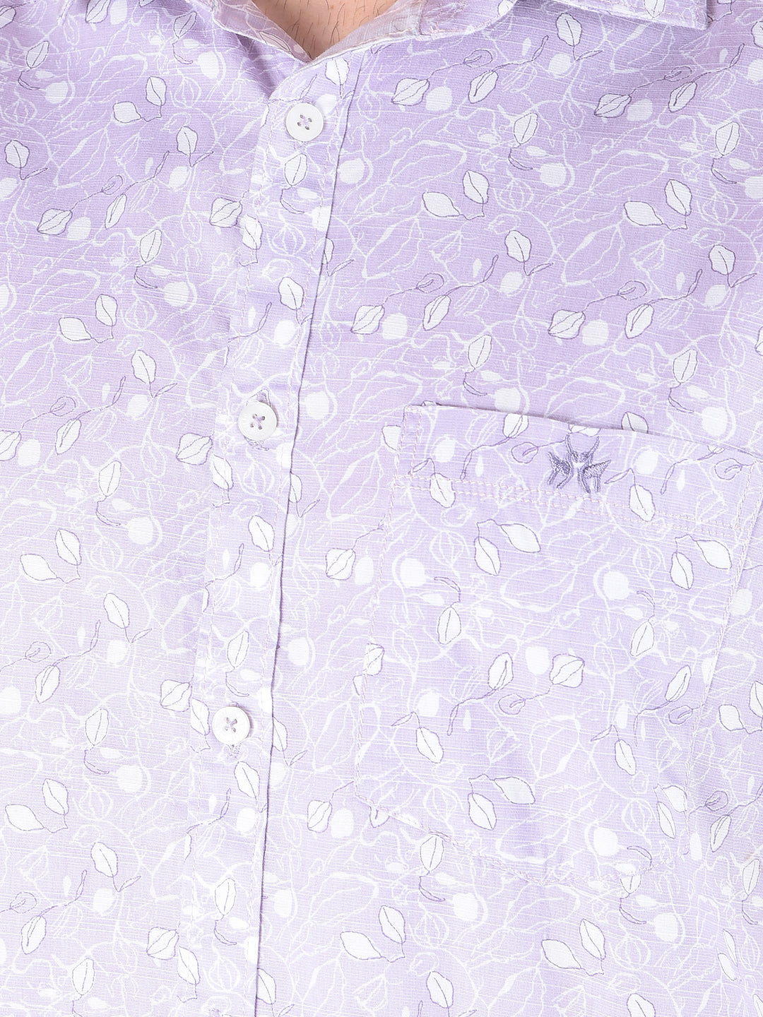 Purple Floral Print Shirt-Men Shirts-Crimsoune Club