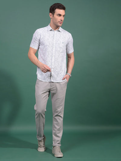 Green Floral Print 100% Cotton Shirt-Men Shirts-Crimsoune Club