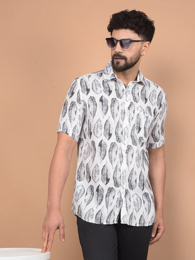 Blue Floral Print Shirt-Men Shirts-Crimsoune Club