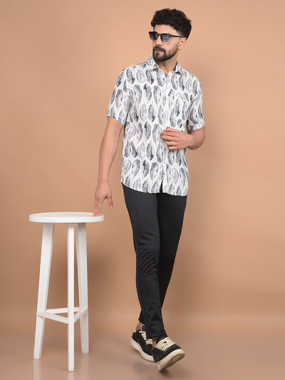 Blue Floral Print Shirt-Men Shirts-Crimsoune Club