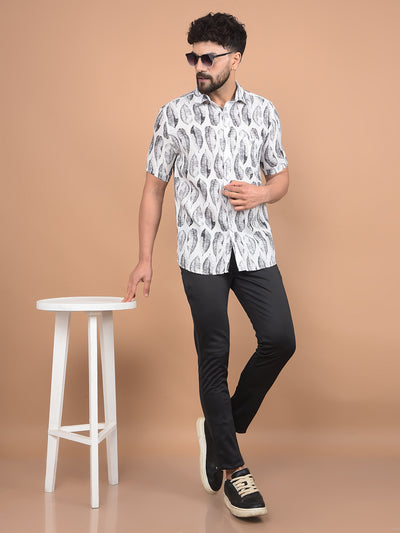 Blue Floral Print Shirt-Men Shirts-Crimsoune Club