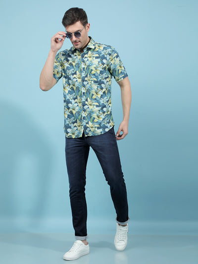 Multi-Color Floral Print Shirt-Men Shirts-Crimsoune Club