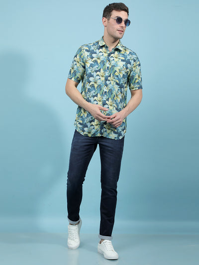 Multi-Color Floral Print Shirt-Men Shirts-Crimsoune Club