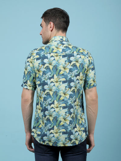 Multi-Color Floral Print Shirt-Men Shirts-Crimsoune Club