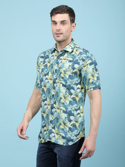 Multi-Color Floral Print Shirt-Men Shirts-Crimsoune Club