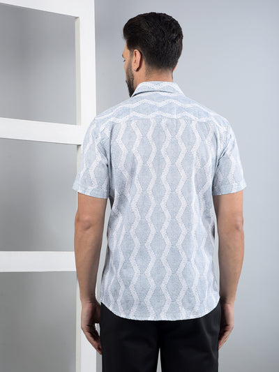 Green Printed 100% Cotton Shirt-Men Shirts-Crimsoune Club