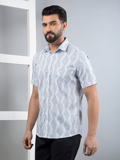 Green Printed 100% Cotton Shirt-Men Shirts-Crimsoune Club