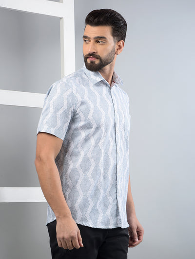 Green Printed 100% Cotton Shirt-Men Shirts-Crimsoune Club