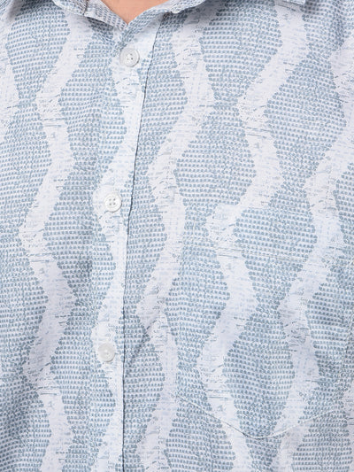 Green Printed 100% Cotton Shirt-Men Shirts-Crimsoune Club