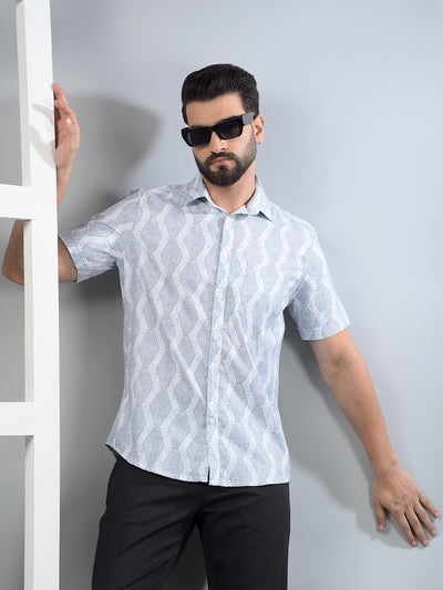 Green Printed 100% Cotton Shirt-Men Shirts-Crimsoune Club