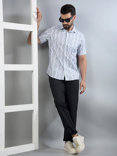 Green Printed 100% Cotton Shirt-Men Shirts-Crimsoune Club