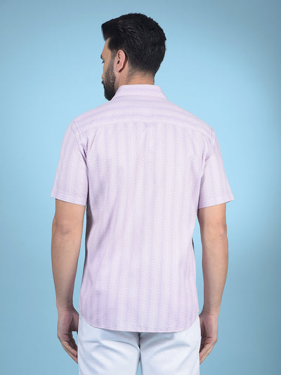 Purple Printed 100% Cotton Shirt-Men Shirts-Crimsoune Club