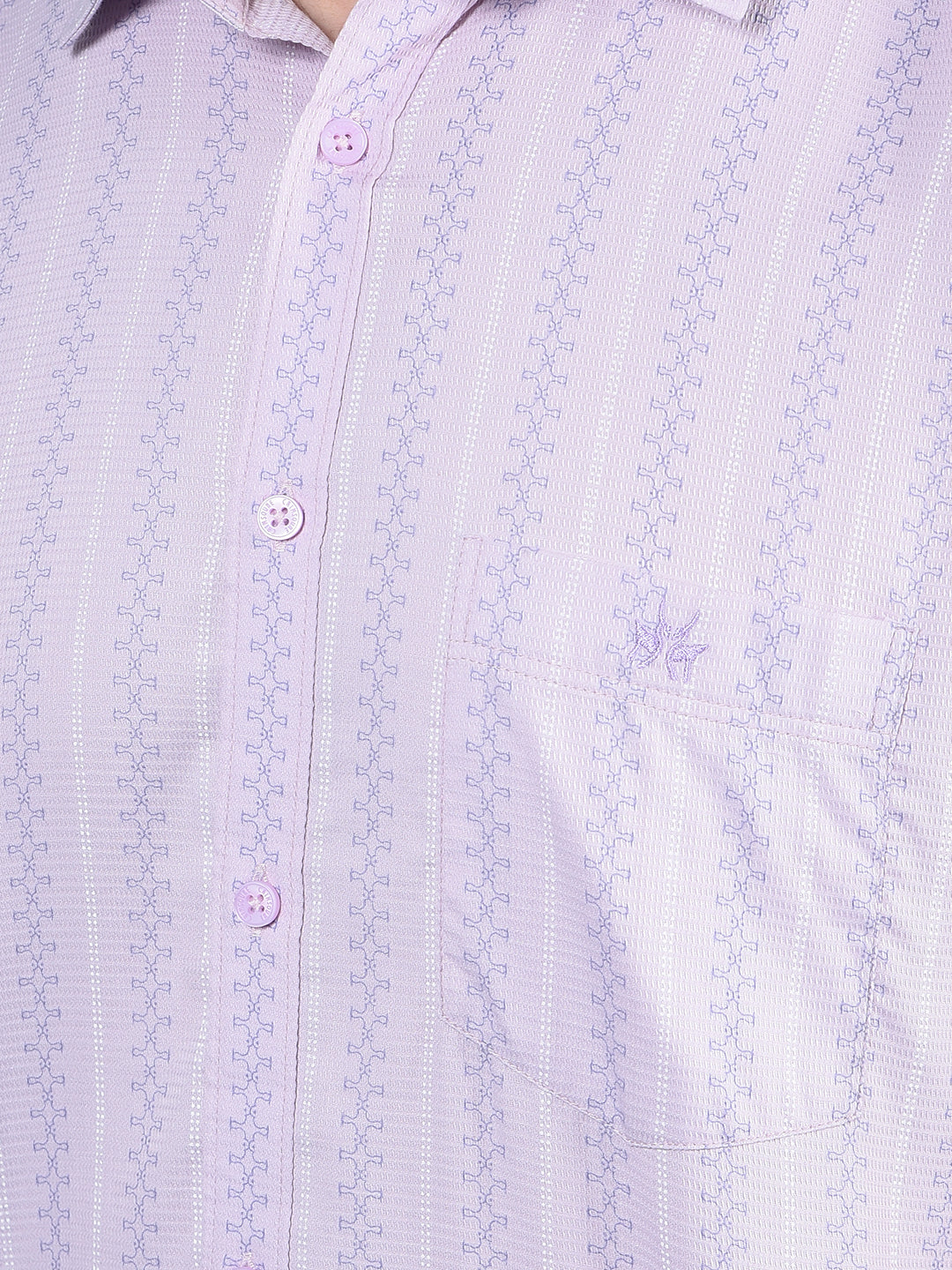 Purple Printed 100% Cotton Shirt-Men Shirts-Crimsoune Club