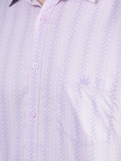 Purple Printed 100% Cotton Shirt-Men Shirts-Crimsoune Club