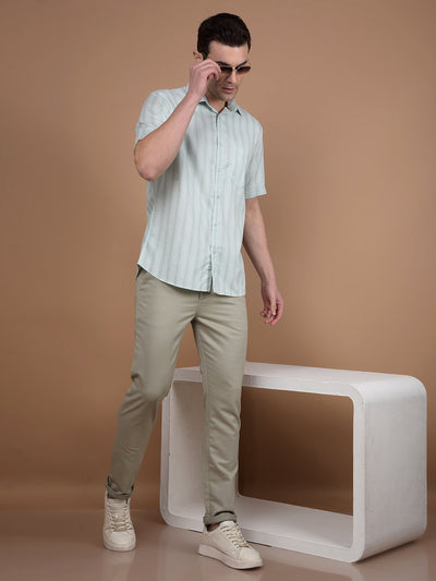 Green Printed 100% Cotton Shirt-Men Shirts-Crimsoune Club