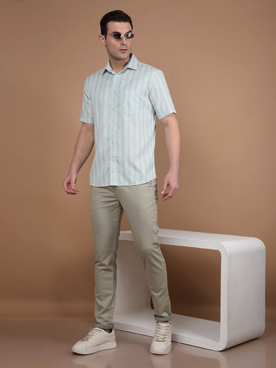 Green Printed 100% Cotton Shirt-Men Shirts-Crimsoune Club