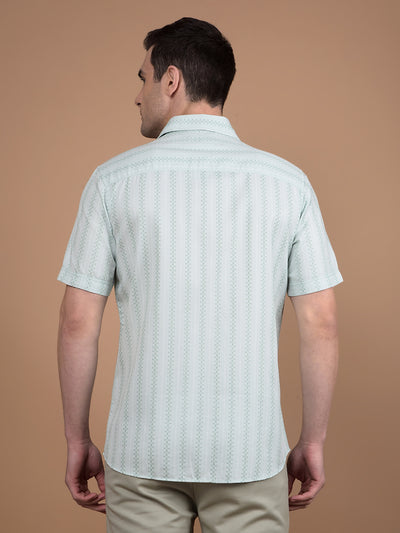 Green Printed 100% Cotton Shirt-Men Shirts-Crimsoune Club