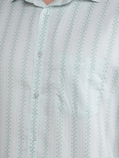 Green Printed 100% Cotton Shirt-Men Shirts-Crimsoune Club