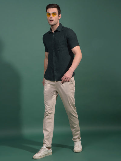 Green Floral Print 100% Cotton Shirt-Men Shirts-Crimsoune Club