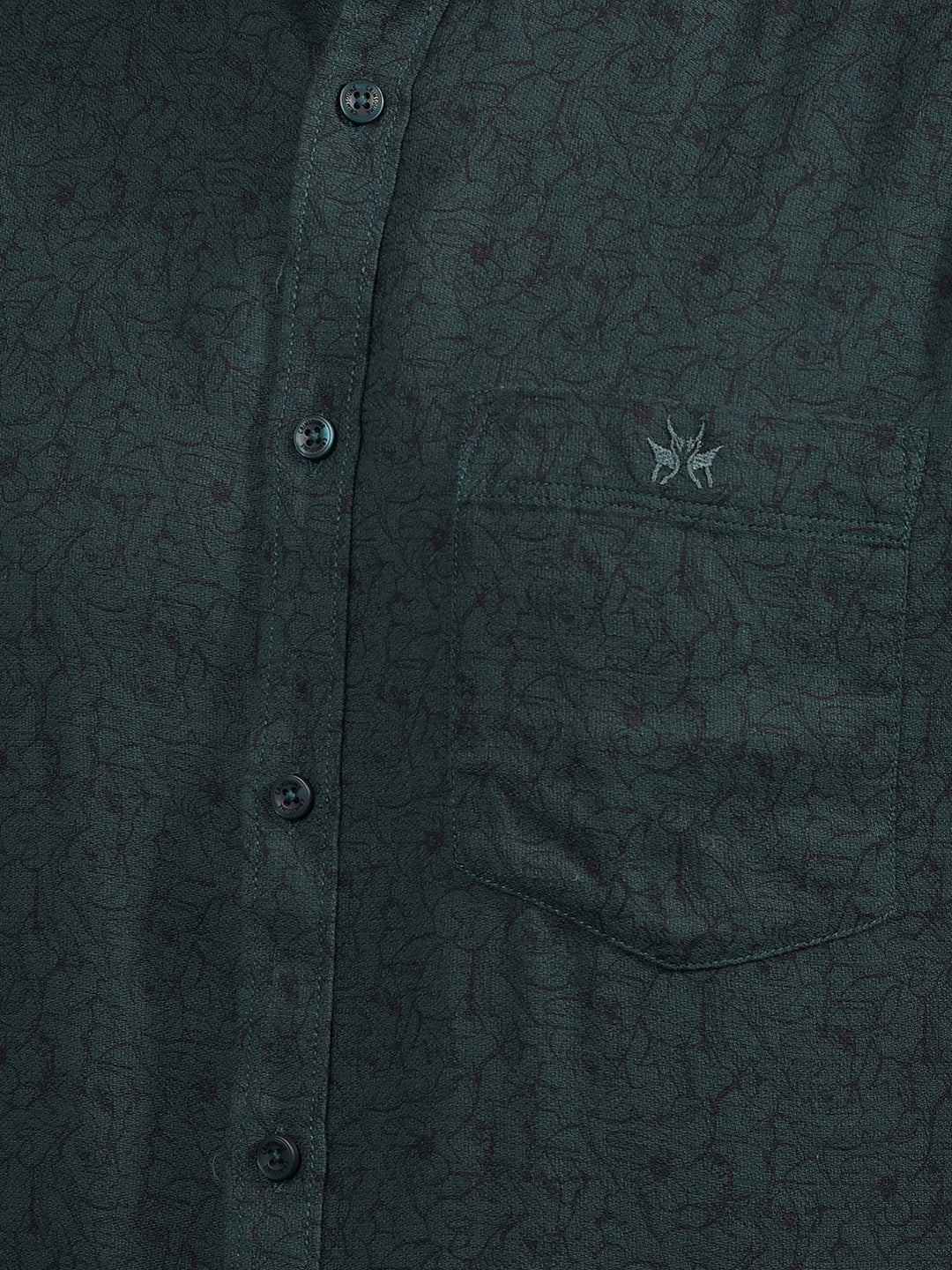 Green Floral Print 100% Cotton Shirt-Men Shirts-Crimsoune Club